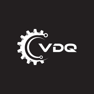 VDQ letter technology logo design on black background. VDQ creative initials letter IT logo concept. VDQ setting shape design.
