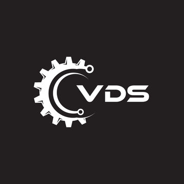 VDS letter technology logo design on black background. VDS creative initials letter IT logo concept. VDS setting shape design.
