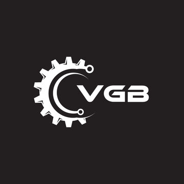 VGB letter technology logo design on black background. VGB creative initials letter IT logo concept. VGB setting shape design.

