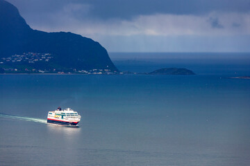 Ferry at the norwegian coast