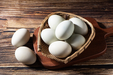 preserved Salted duck eggs on table