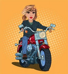 Plakat child on motorcycle