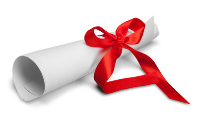 Document with Red Ribbon