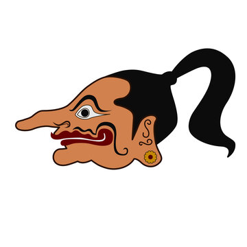 Petruk Head Indonesian's Wayang Cartoon