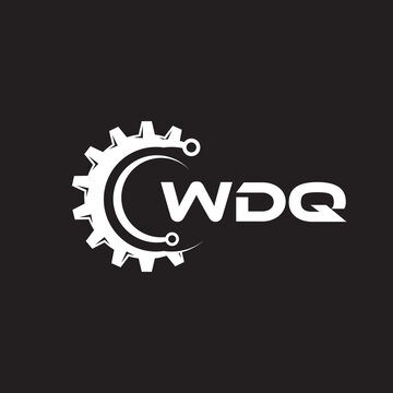 WDQ letter technology logo design on black background. WDQ creative initials letter IT logo concept. WDQ setting shape design.
