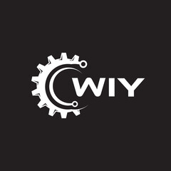 WIY letter technology logo design on black background. WIY creative initials letter IT logo concept. WIY setting shape design.

