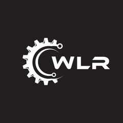 WLR letter technology logo design on black background. WLR creative initials letter IT logo concept. WLR setting shape design.

