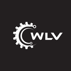 WLV letter technology logo design on black background. WLV creative initials letter IT logo concept. WLV setting shape design.
