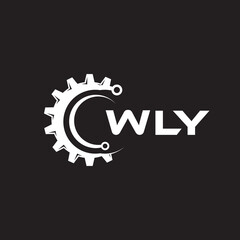 WLY letter technology logo design on black background. WLY creative initials letter IT logo concept. WLY setting shape design.
