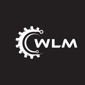 WLM letter technology logo design on black background. WLM creative initials letter IT logo concept. WLM setting shape design.
