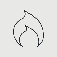 Flame vector icon illustration sign