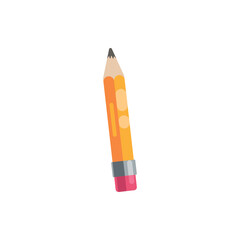 Pencil vector illustration, Pencil flat icon icon, orange pencil