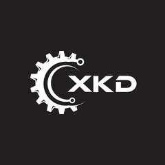 XKD letter technology logo design on black background. XKD creative initials letter IT logo concept. XKD setting shape design.
