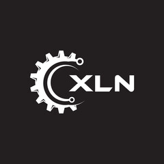 XLN letter technology logo design on black background. XLN creative initials letter IT logo concept. XLN setting shape design.

