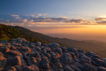 sunset over the mountains