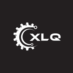 XLQ letter technology logo design on black background. XLQ creative initials letter IT logo concept. XLQ setting shape design.
