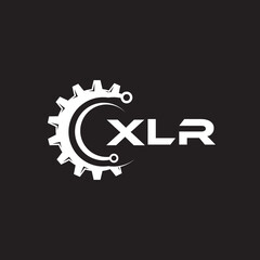 XLR letter technology logo design on black background. XLR creative initials letter IT logo concept. XLR setting shape design.
