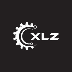 XLZ letter technology logo design on black background. XLZ creative initials letter IT logo concept. XLZ setting shape design.
