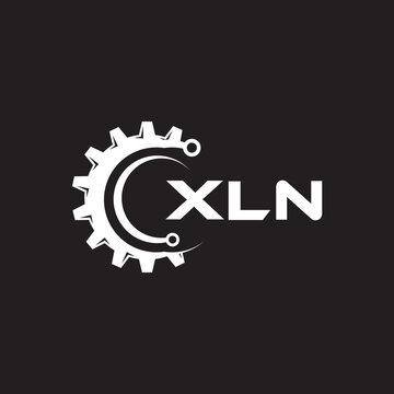 XLN letter technology logo design on black background. XLN creative initials letter IT logo concept. XLN setting shape design.
