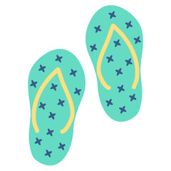 A pair of blue sandals