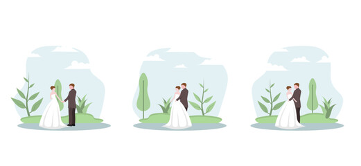 Wedding Flat Bundle Design Illustration