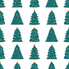 Fototapeta premium christmas tree seamless pattern 