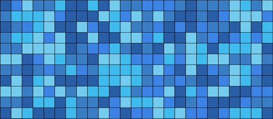 small tiles of blue colors on a large area