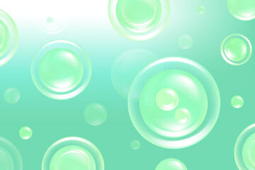 Hyaluronic acid hair and skin solutions ad, green collagen serum drop with cosmetic advertising background ready to use, illustration vector.	