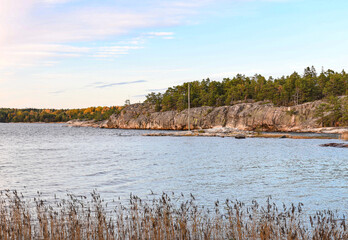 Landscape in the archipelago of Finland in autumn