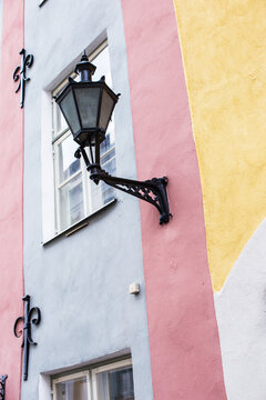 An old and beautiful street lamp in Tallinn Old Town in Estonia