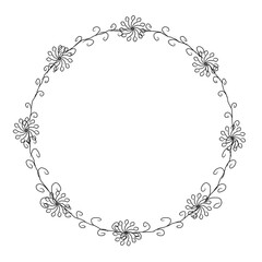 Floral oval frames. Botanical wreath design. Vector isolated illustrations.