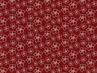 Flowers on red background pattern