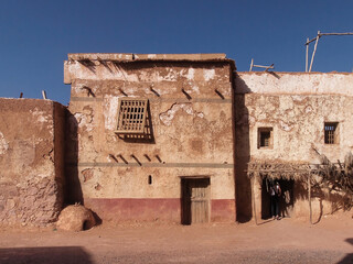 View of the traditional house at Ksar of Ait Ben Haddou, Morocco
