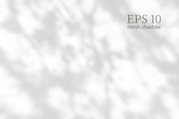 Transparent natural plant shadow. Light effect overlay. Mesh grid. Shadows from branches, plant, foliage and leaves on ground. Presentation your design card, poster Photo realistic vector