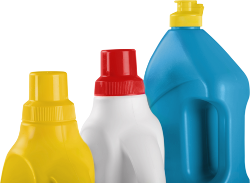 Close-up of Detergent Bottles - Isolated