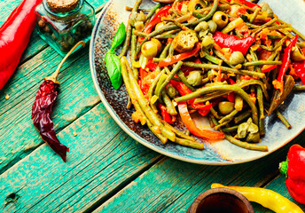 Stewed vegetable stew, vegetarianism