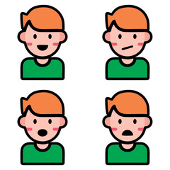 Boy Kids Expression Vector Icon