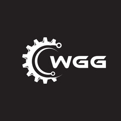 WGG letter technology logo design on black background. WGG creative initials letter IT logo concept. WGG setting shape design.

