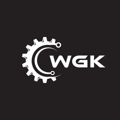 WGK letter technology logo design on black background. WGK creative initials letter IT logo concept. WGK setting shape design.
