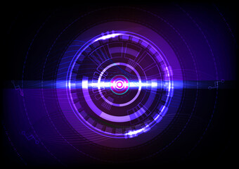 Fototapeta premium Tech circle electricity power system abstract background futuristic graphic design vector illustration