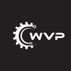 WVP letter technology logo design on black background. WVP creative initials letter IT logo concept. WVP setting shape design.
