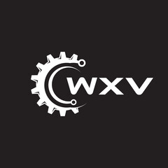 WXV letter technology logo design on black background. WXV creative initials letter IT logo concept. WXV setting shape design.
