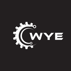 WYE letter technology logo design on black background. WYE creative initials letter IT logo concept. WYE setting shape design.
