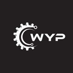 WYP letter technology logo design on black background. WYP creative initials letter IT logo concept. WYP setting shape design.
