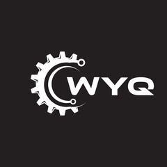 WYQ letter technology logo design on black background. WYQ creative initials letter IT logo concept. WYQ setting shape design.
