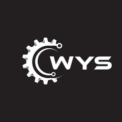 WYS letter technology logo design on black background. WYS creative initials letter IT logo concept. WYS setting shape design.
