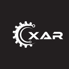 XAR letter technology logo design on black background. XAR creative initials letter IT logo concept. XAR setting shape design.
