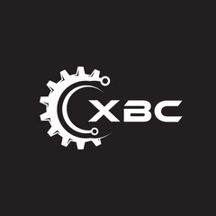 Obraz premium XBC letter technology logo design on black background. XBC creative initials letter IT logo concept. XBC setting shape design. 