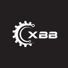XBB letter technology logo design on black background. XBB creative initials letter IT logo concept. XBB setting shape design.
