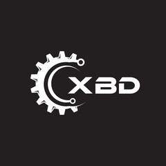 XBD letter technology logo design on black background. XBD creative initials letter IT logo concept. XBD setting shape design.
